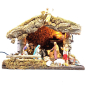 Capanna per presepe per statuine cm. 10 o 12. Con luce interna