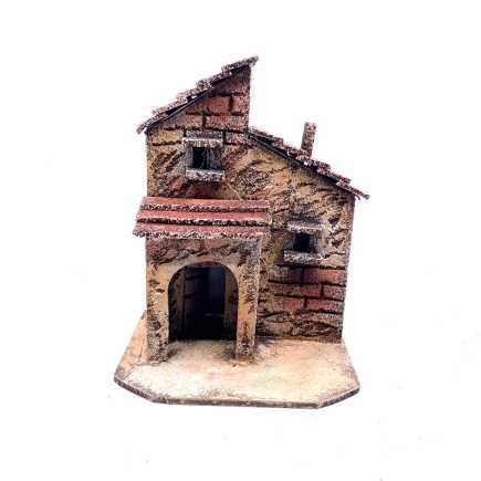 Casa doppia in legno e sughero 13 x 9 x 18 cm
