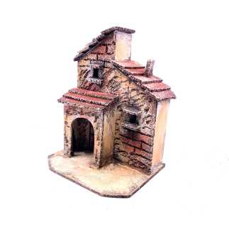 Casa doppia in legno e sughero 13 x 9 x 18 cm