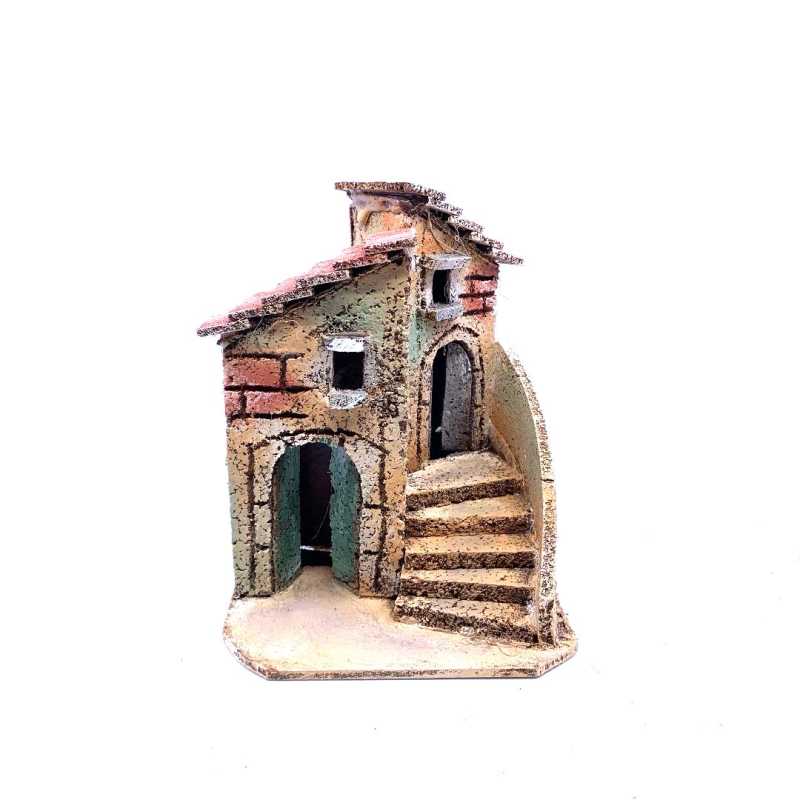 Casa doppia in legno e sughero 12 x 14 x 14 cm