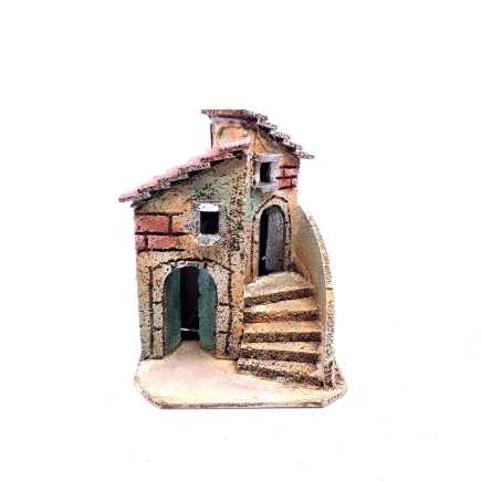 Casa doppia in legno e sughero 14 x 10 x 13 cm