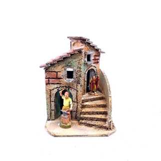 Casa doppia in legno e sughero 12 x 14 x 14 cm