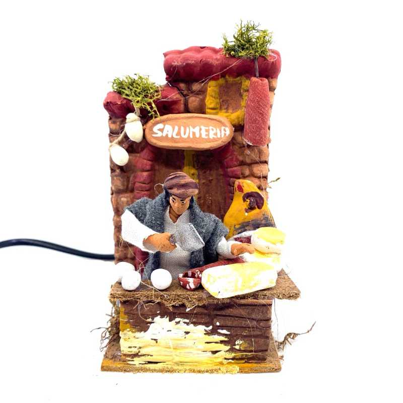 Venditore di salumi e formaggi in movimento 10 cm