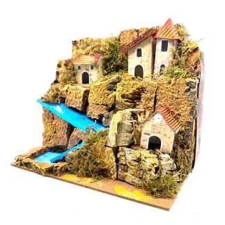 Paesaggio con fiume finto 20 x 14 x h 18 cm