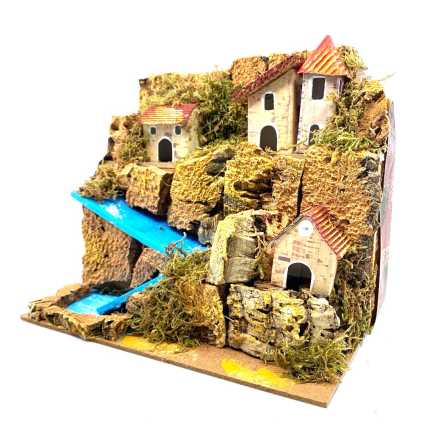 Paesaggio con fiume finto 20 x 14 x h 18 cm