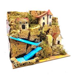 Paesaggio con fiume finto 20 x 14 x h 18 cm