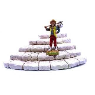 Scalinata in gesso 14x10x4.2 cm