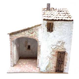 Casa con bottega in borgo 24 x 16 x 28 cm