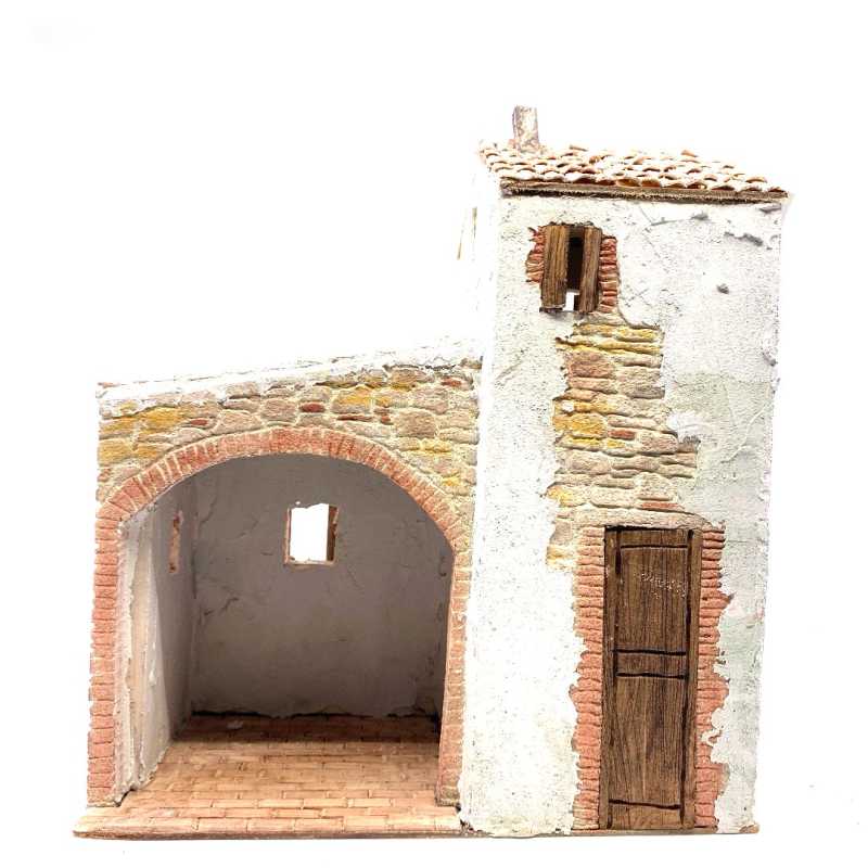 Casa con bottega in borgo 28 x 16 x 32 cm Casa con bottega in borgo 28 x 16 x 32 cm