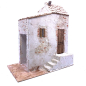 Casa con scala e retro bottega in borgo - 28 x 16 x 31 cm (anche con statuine)