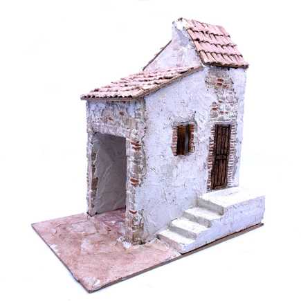 Casa con scala e retro bottega in borgo - 28 x 16 x 31 cm