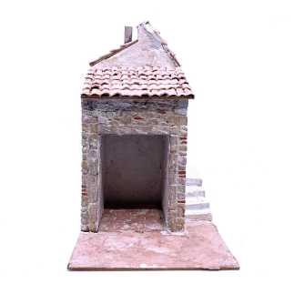 Casa con scala e retro bottega in borgo - 28 x 16 x 31 cm