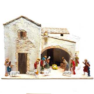 Presepe in borgo 45 x 35 x 33 cm