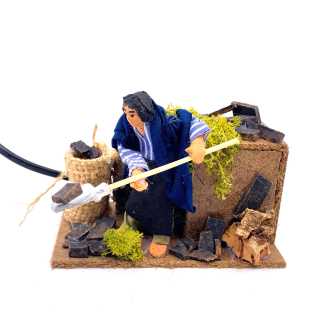 Carbonaio in movimento 10 cm  15x10x15 cm