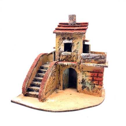 Casa doppia in legno e sughero 14 x 10 x 13 cm