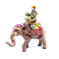 Re Magio mulatto su elefante - Statue Fontanini cm 12